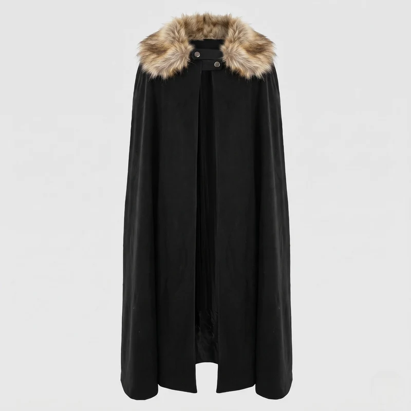 Damen eleganter Kapuzenumhang mit geschmeidigem Schnitt und kunstvollen Verzierungen Drune