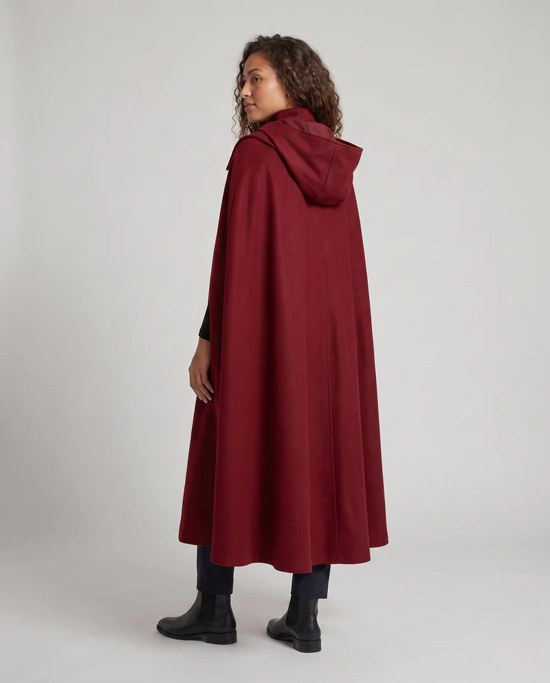Damen eleganter Kapuzenumhang mit kunstvollen Details Drune