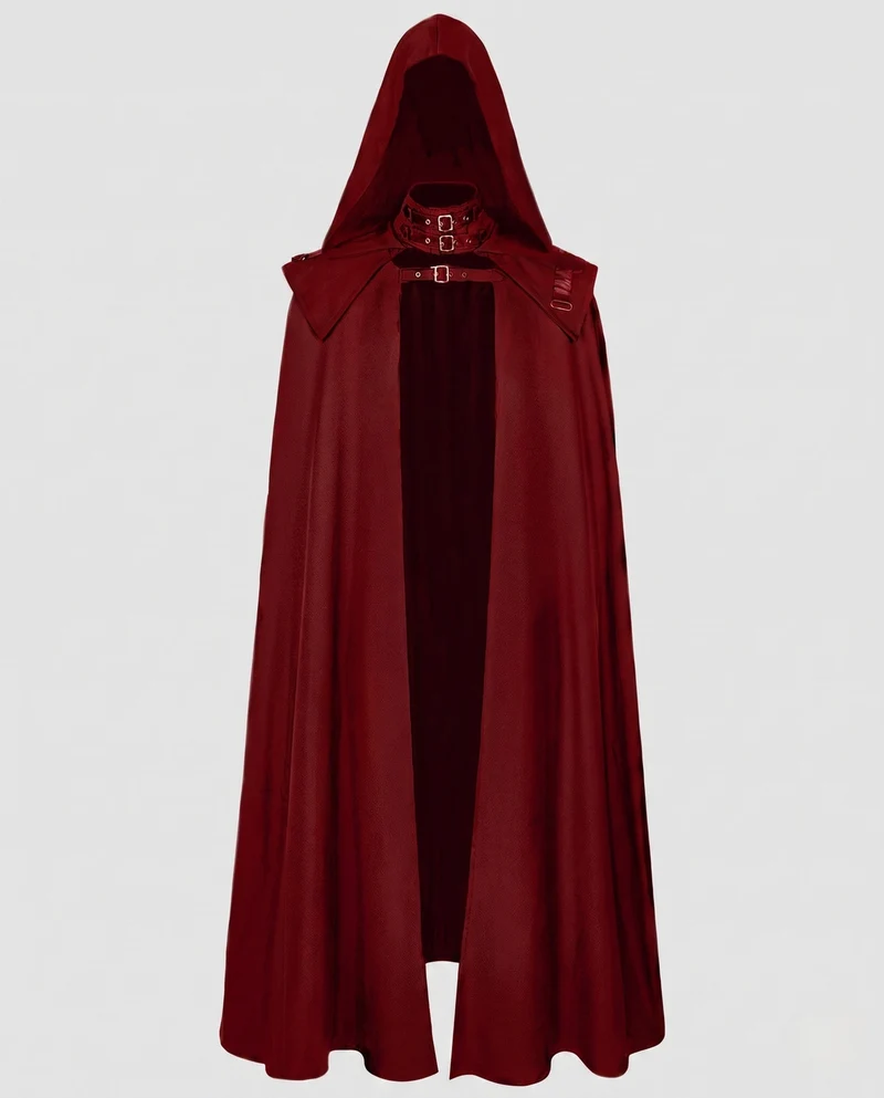 Damen eleganter Kapuzenumhang mit kunstvollen Details Drune