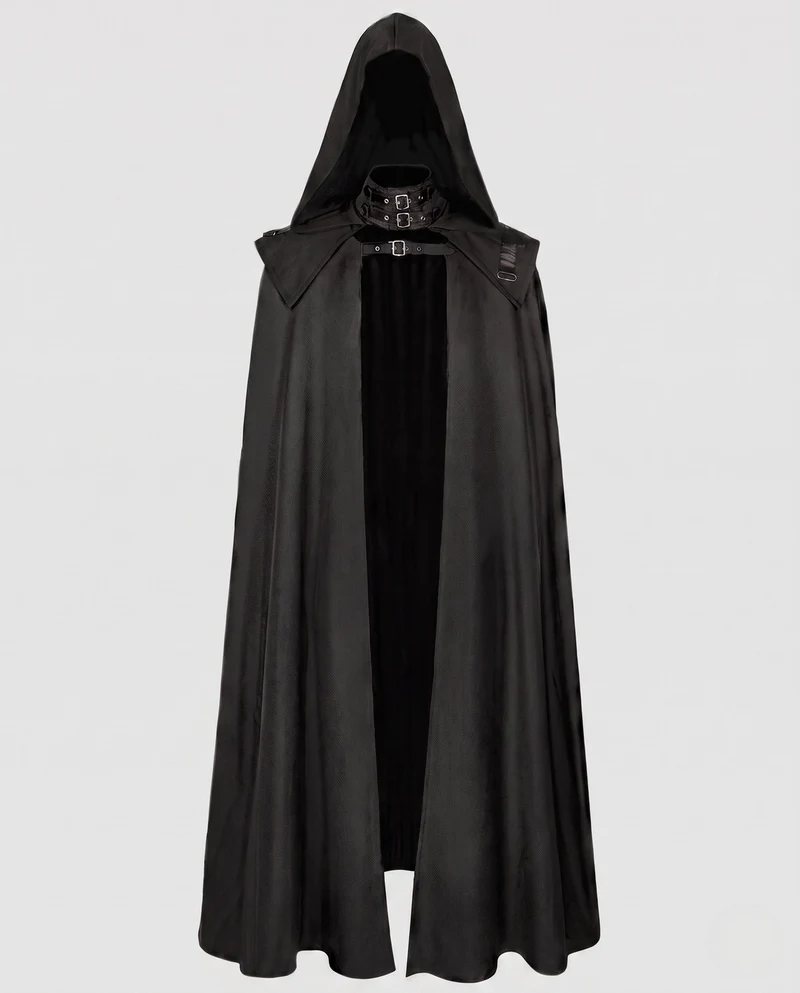 Damen eleganter Kapuzenumhang mit kunstvollen Details Drune