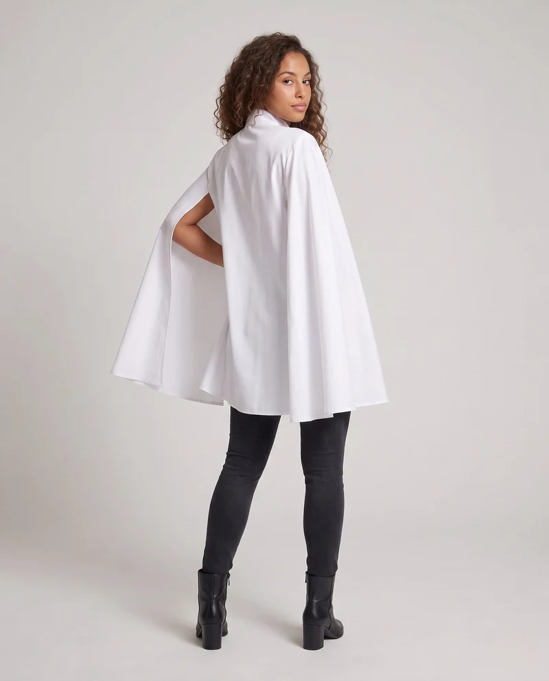 Damen eleganter Umhang mit kunstvollen Verschlüssen Drune