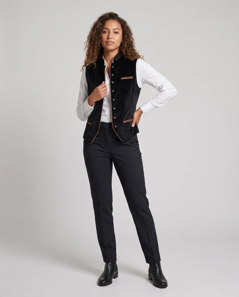 Damen eleganter Westen mit kunstvollen Details Drune