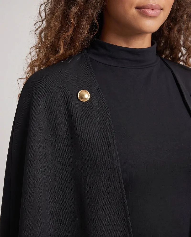 Damen elegantes Kostümset mit Umhang, Hose und Gürtel Drune