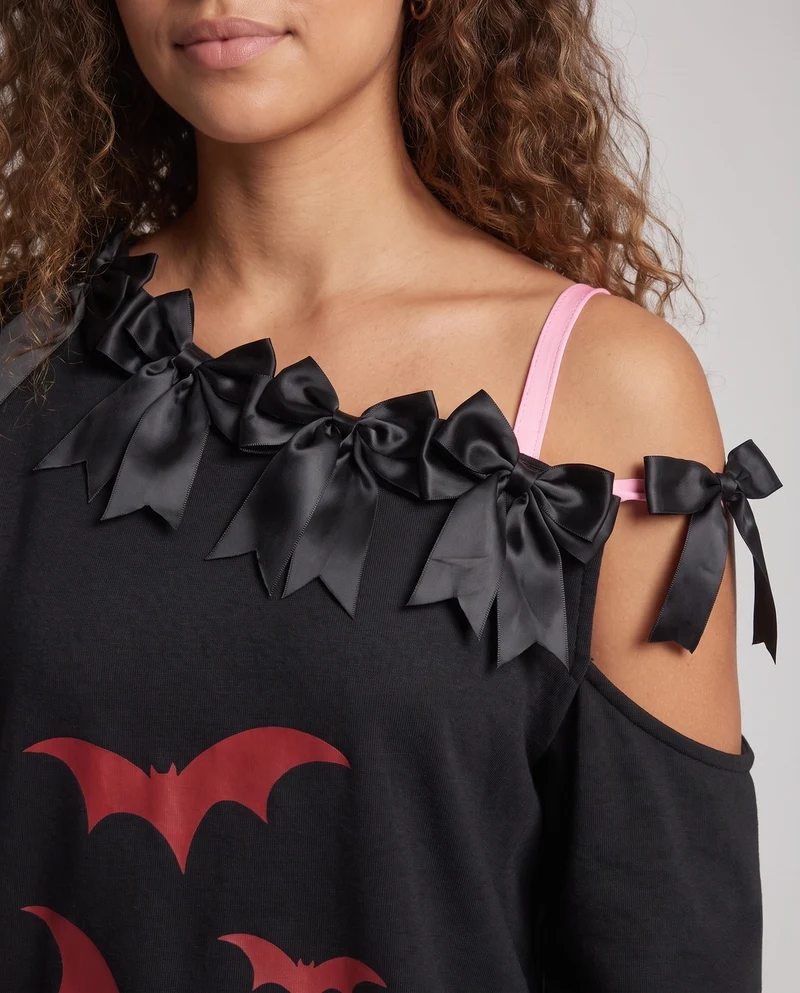 Damen Halloween-Kostümset mit schickem Oberteil, Rock und Accessoires Drune