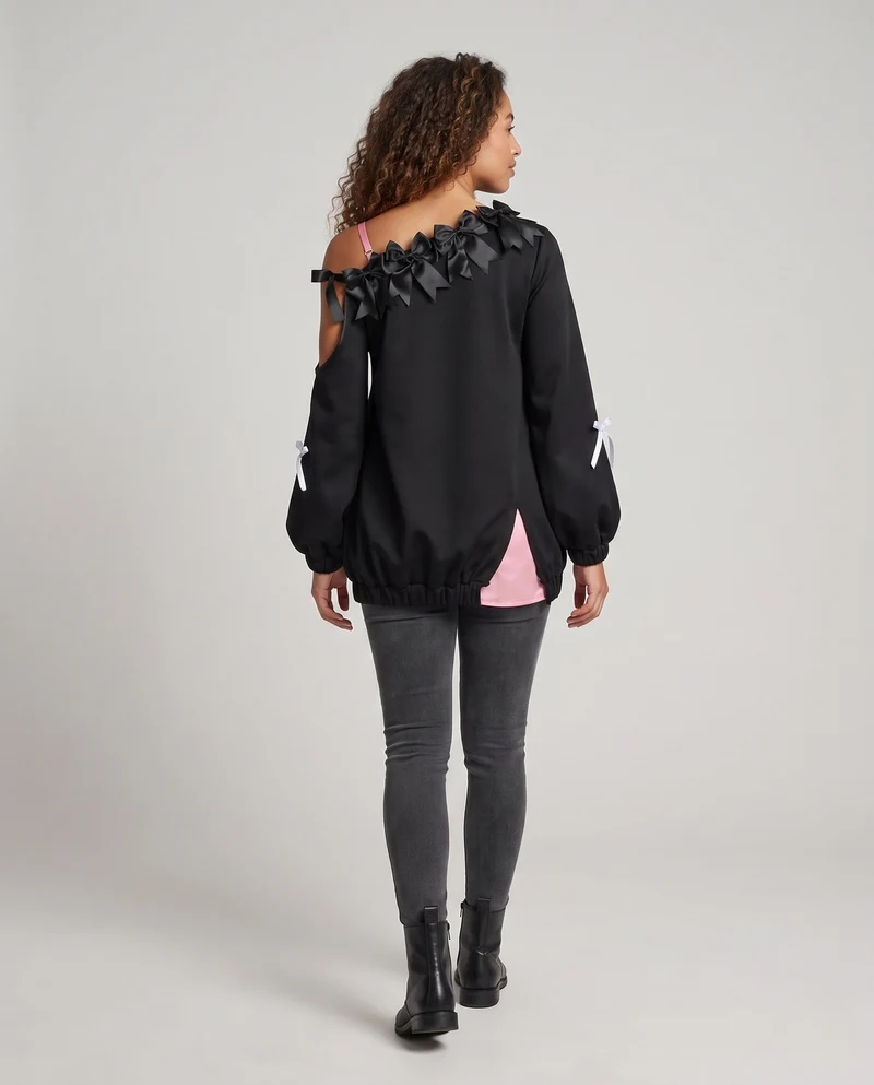 Damen Halloween-Kostümset mit schickem Oberteil, Rock und Accessoires Drune