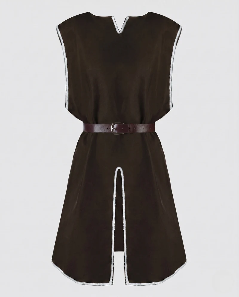 Damen historisches Mittelalterkleid mit dekorativem Gürtel Drune