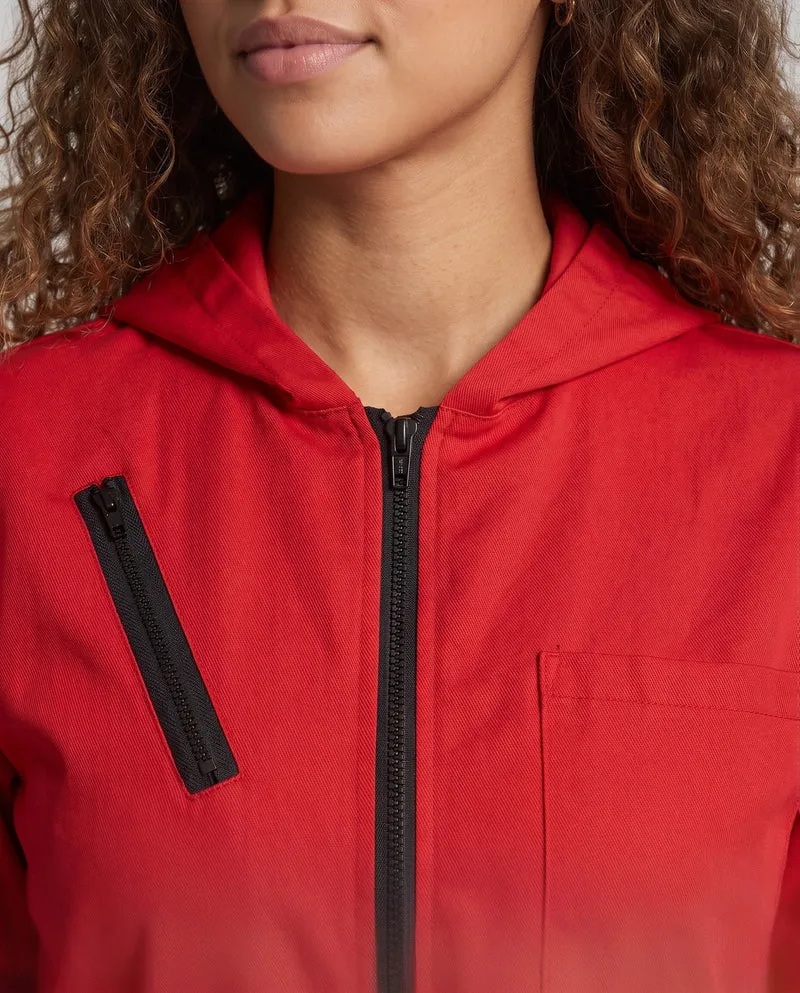 Damen Kapuzenoverall mit praktischen Taschen und Reißverschluss Drune