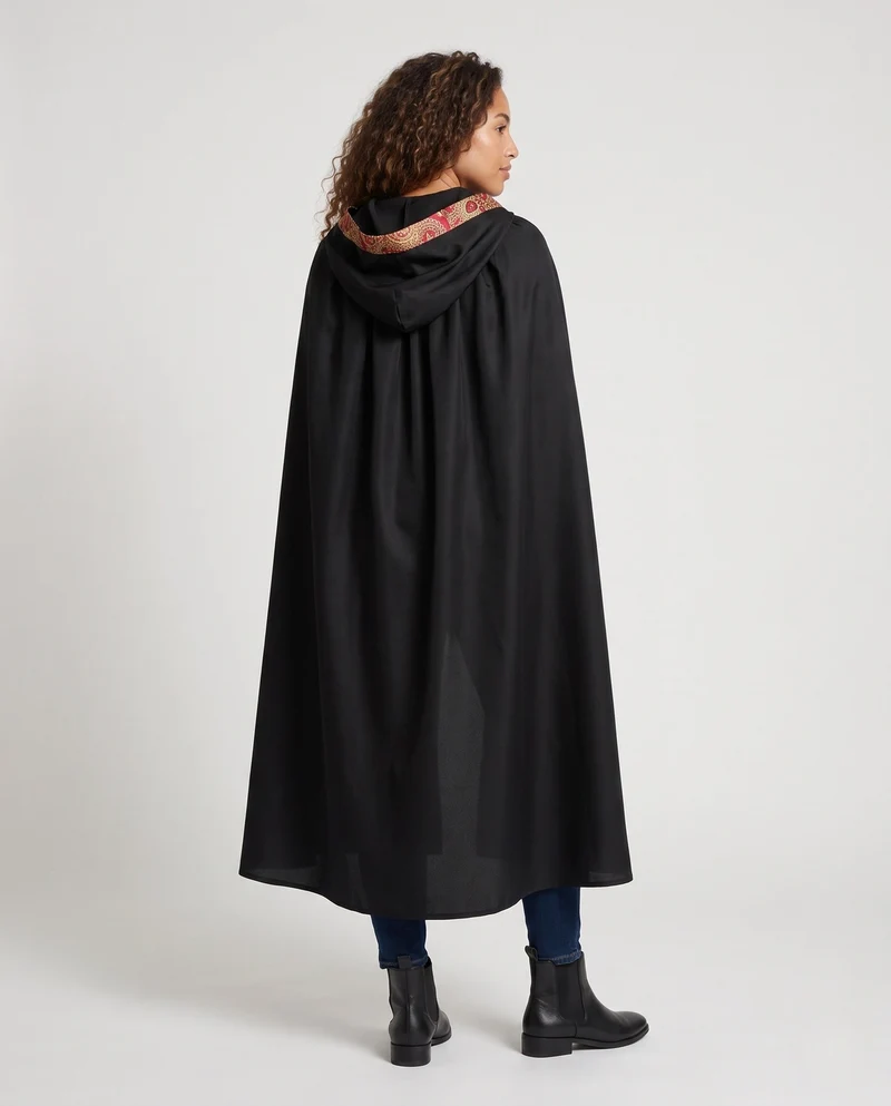 Damen Kapuzenumhang mit kunstvollem Design und farbenfrohen Akzenten Drune
