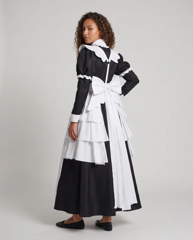 Damen Kostüm mit elegantem Schürzen-Design und Rüschendetails Drune
