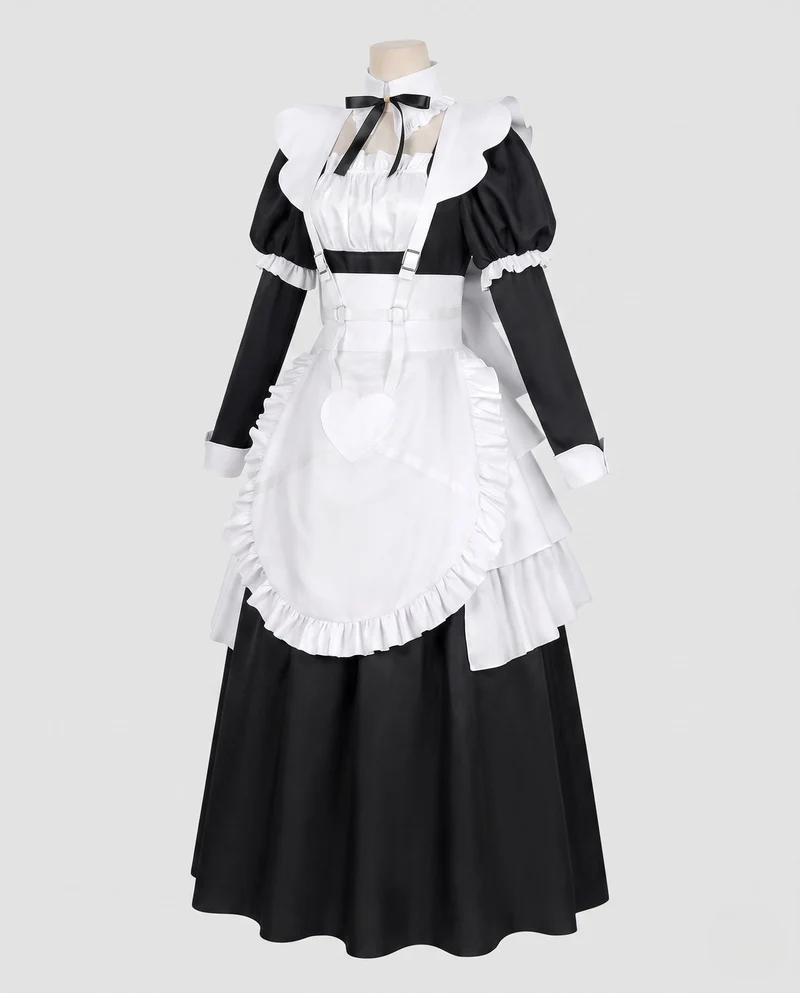 Damen Kostüm mit elegantem Schürzen-Design und Rüschendetails Drune