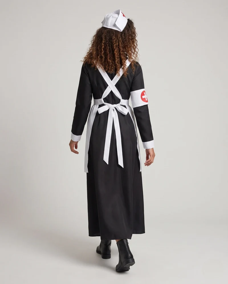 Damen Kostüm mit traditionellem Schürzen-Design und zugehörigem Zubehör Drune