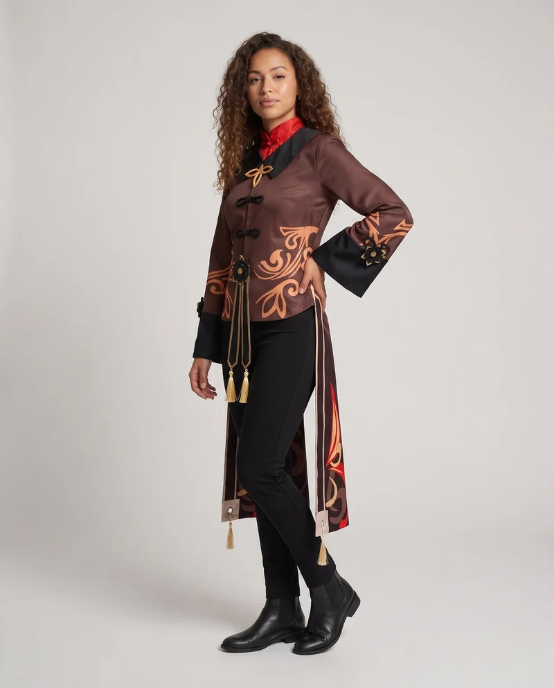 Damen Kostüm-Set mit traditionellem Design und Accessoires Drune