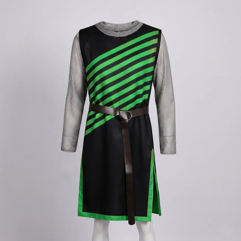 Damen Kostümset mit gestreiftem Kleid und Kettenhemd-Elementen Drune