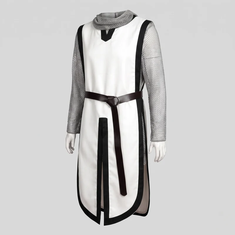Damen Kostümset mit gestreiftem Kleid und Kettenhemd-Elementen Drune