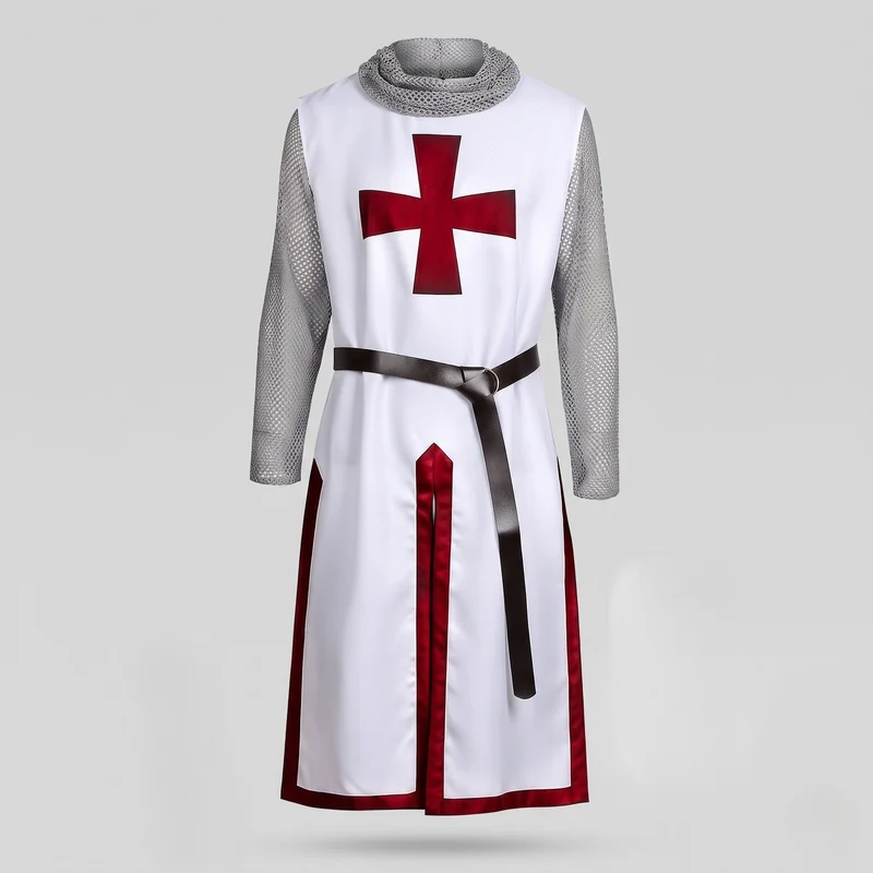 Damen Kostümset mit gestreiftem Kleid und Kettenhemd-Elementen Drune
