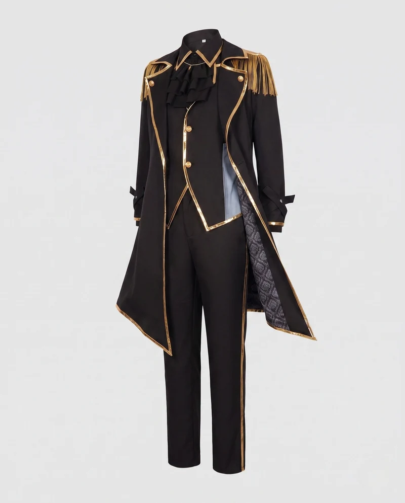 Damen Kostümset mit historisch inspirierter Frackjacke und eleganten Accessoires Drune