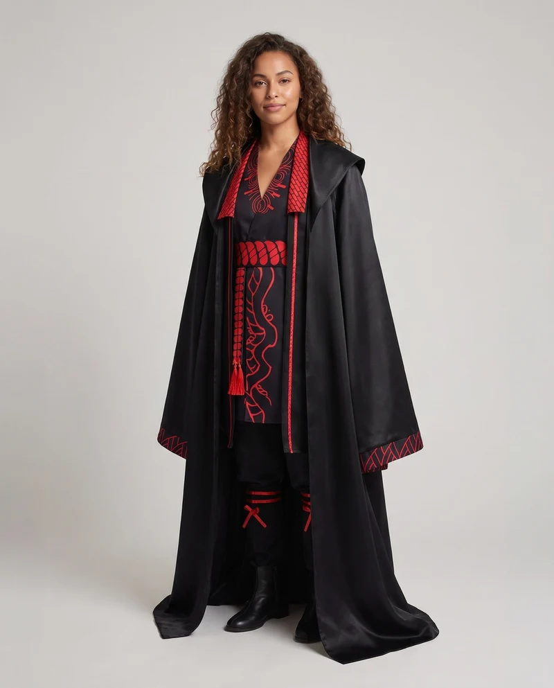 Damen Kostümset mit kunstvoll gestalteter Robe und Details Drune