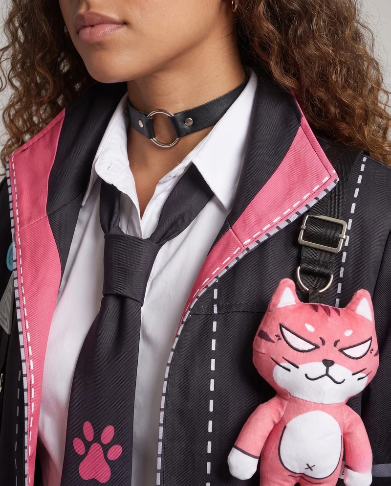 Damen Kostümset mit verspielten Katzenmotiven und Accessoires Drune