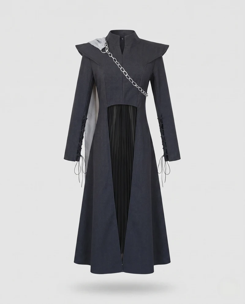 Damen lange Designer-Kleid mit einzigartigem Schnitt Drune
