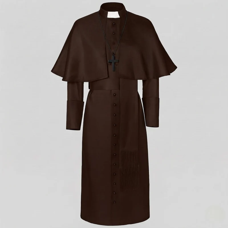 Damen Liturgisches Gewand mit eleganter Kragenpartie und stylischem Umhang Drune