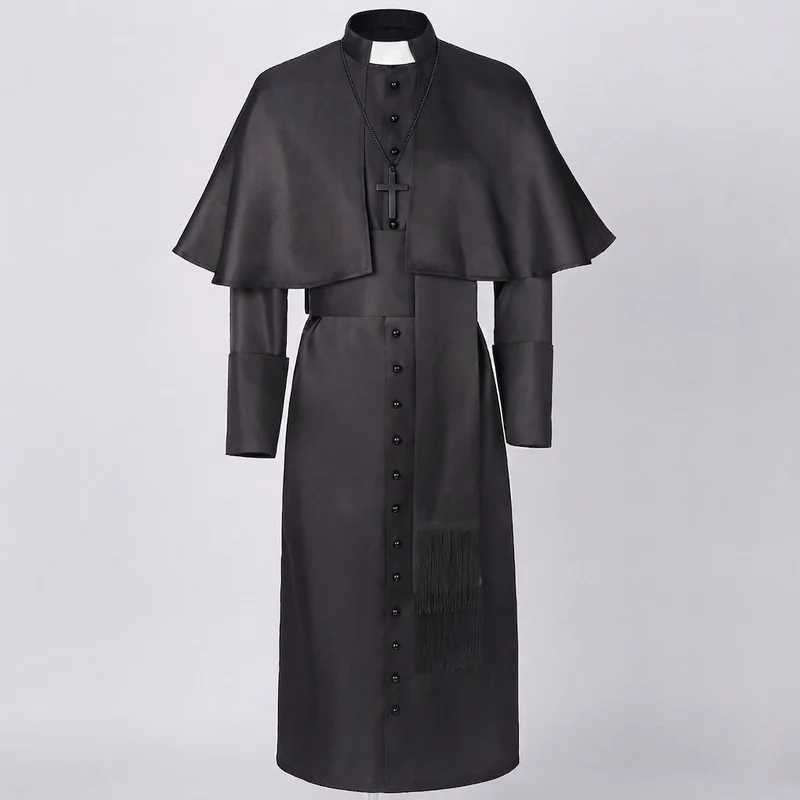 Damen Liturgisches Gewand mit eleganter Kragenpartie und stylischem Umhang Drune