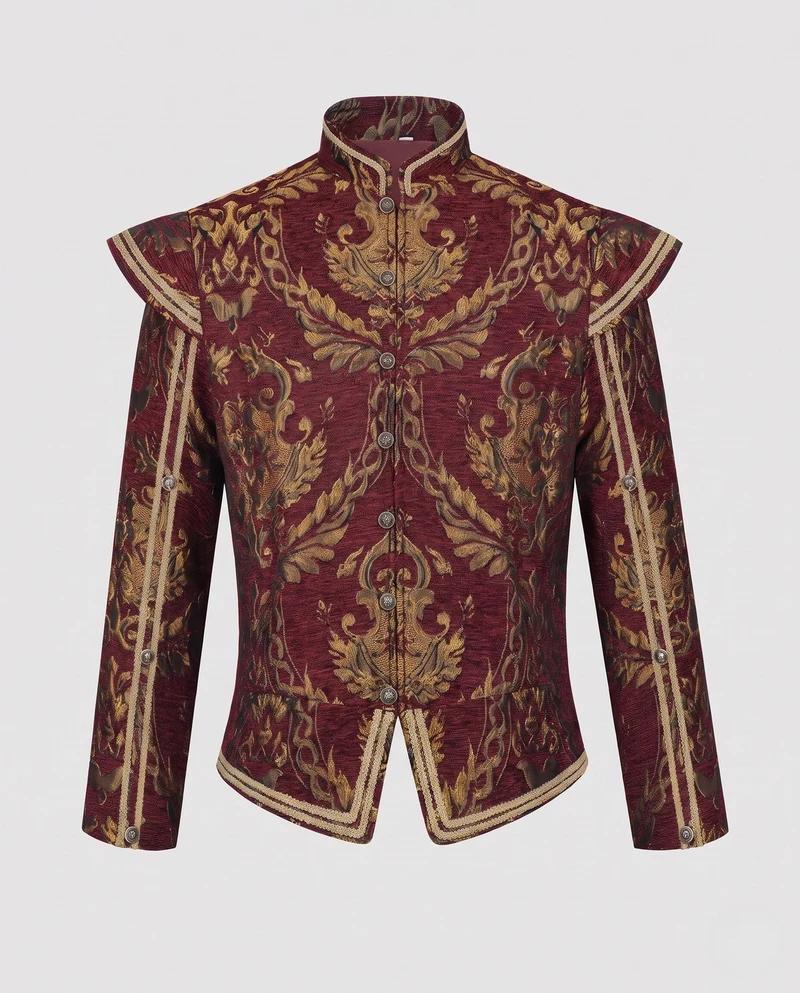 Damen Luxuriöse Jacquard-Jacke mit kunstvollen Stickereien Drune