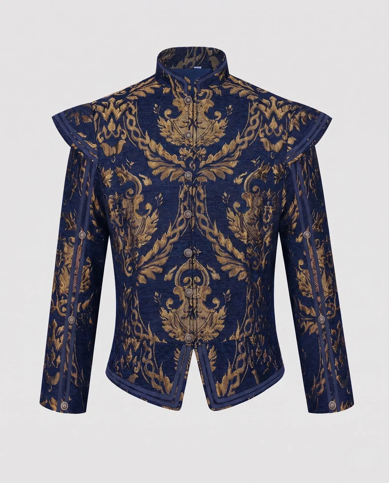 Damen Luxuriöse Jacquard-Jacke mit kunstvollen Stickereien Drune
