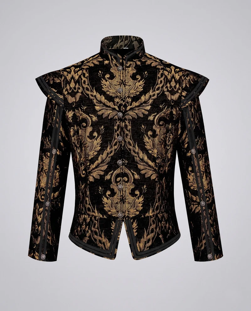 Damen Luxuriöse Jacquard-Jacke mit kunstvollen Stickereien Drune