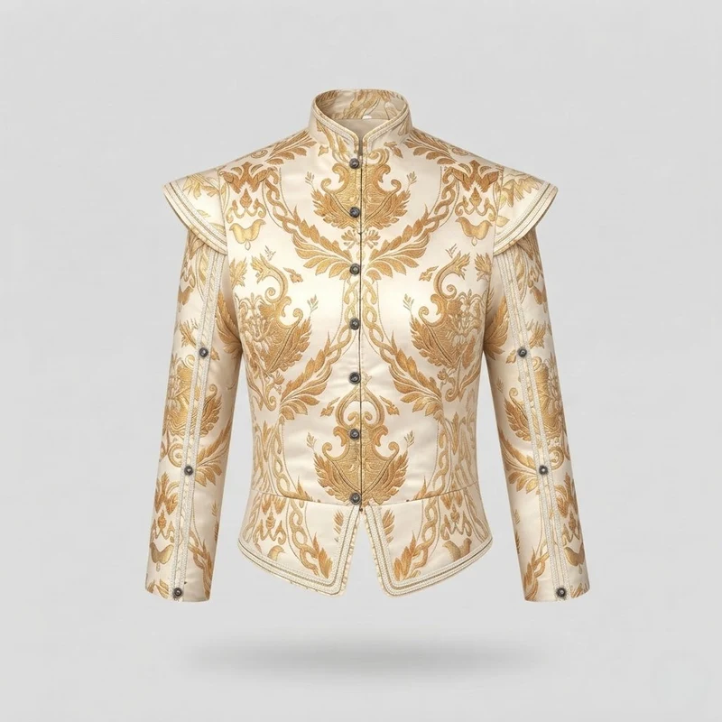 Damen Luxuriöse Jacquard-Jacke mit kunstvollen Stickereien Drune