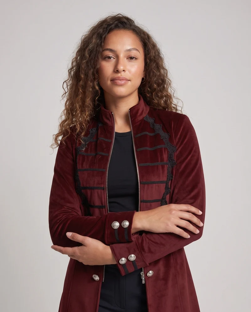 Damen modischer Langzeit-Blazer mit eleganter Frontpartie Drune