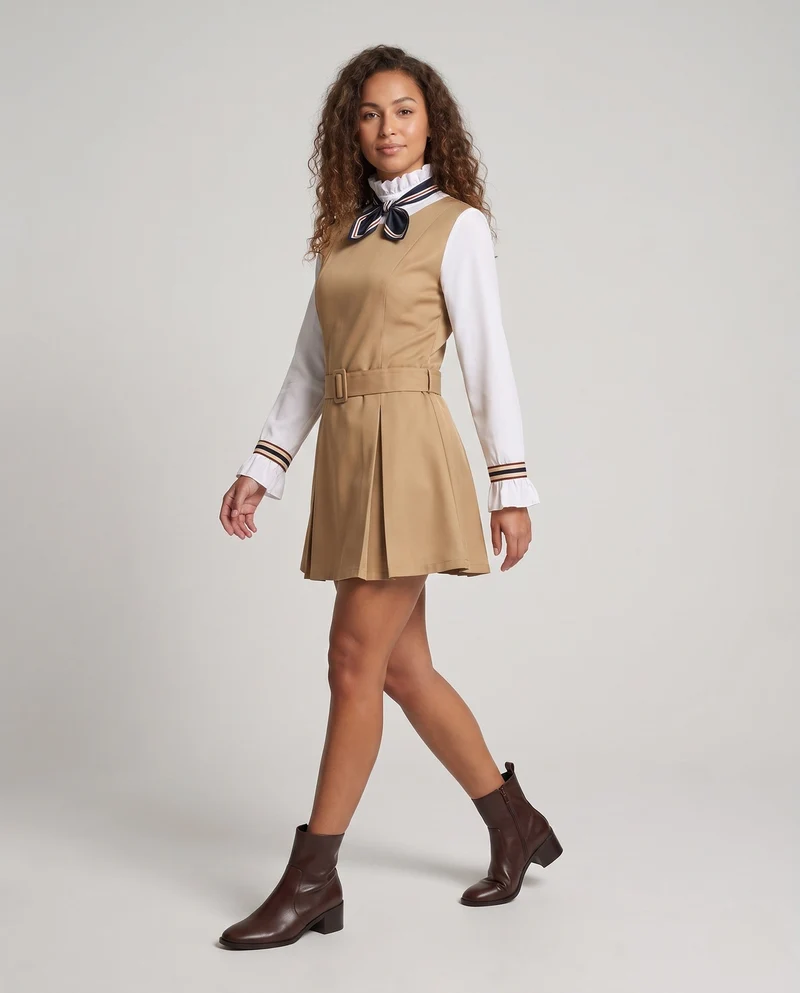 Damen modisches Kleid mit Schleife Drune