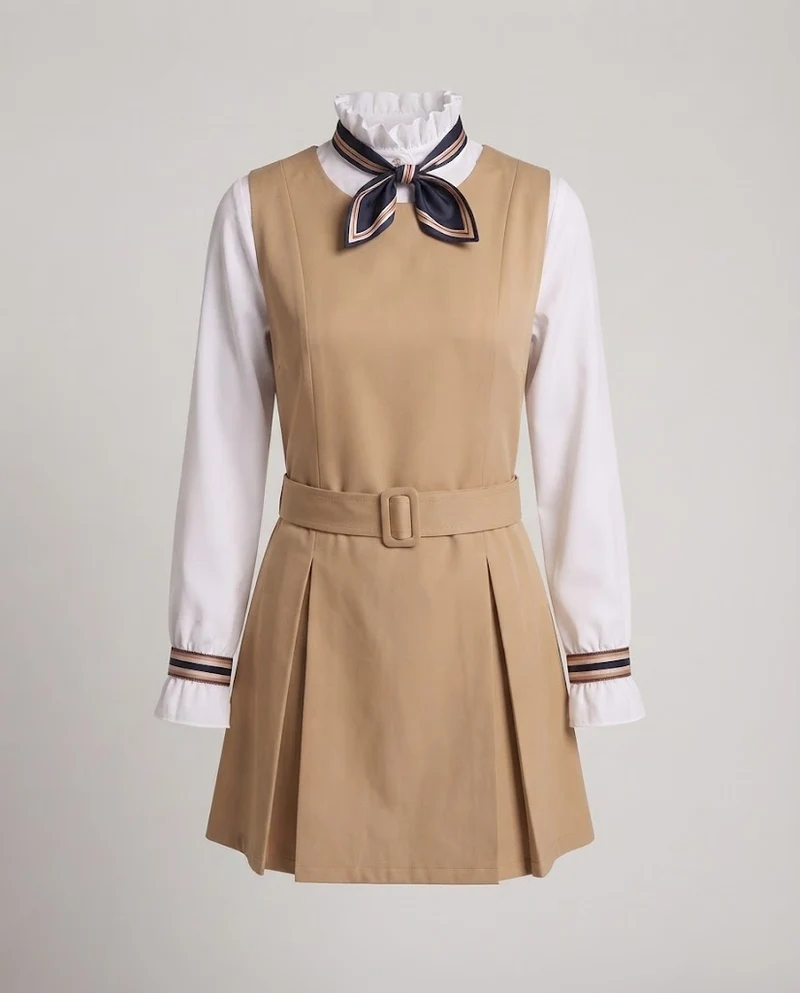 Damen modisches Kleid mit Schleife Drune