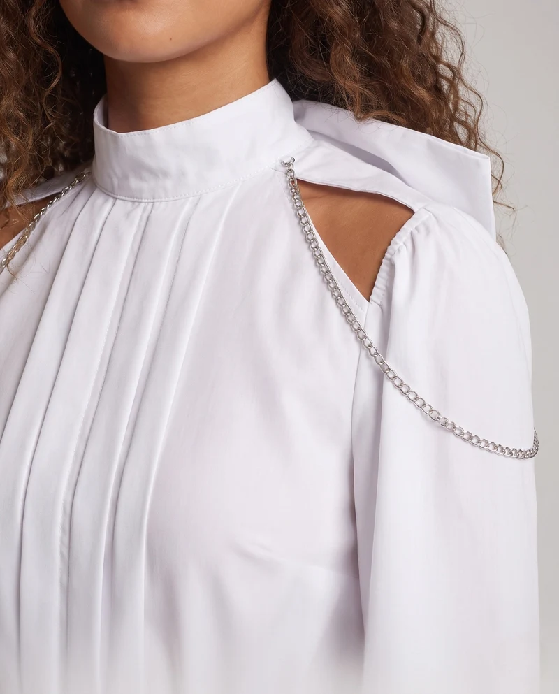 Damen modisches Zweiteiler-Set mit Rüschendetails und einzigartigen Accessoires Drune