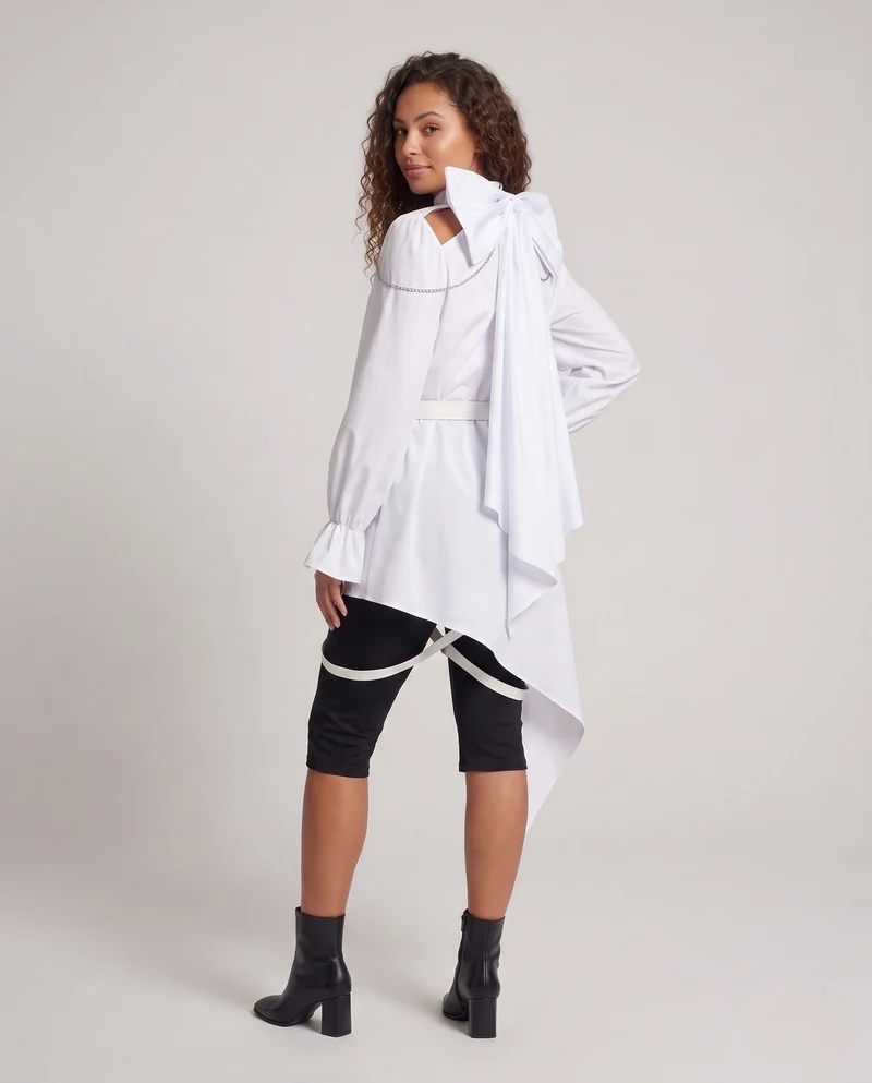Damen modisches Zweiteiler-Set mit Rüschendetails und einzigartigen Accessoires Drune