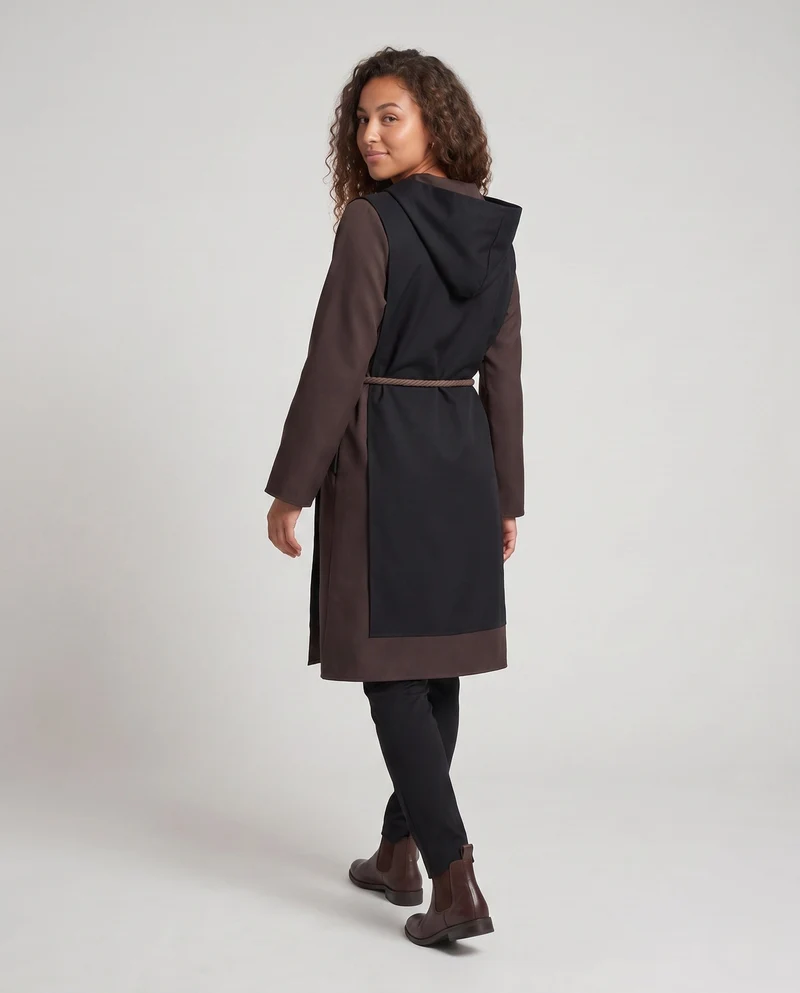 Damen Mönchskostüm mit Kapuze und kunstvollen Details Drune