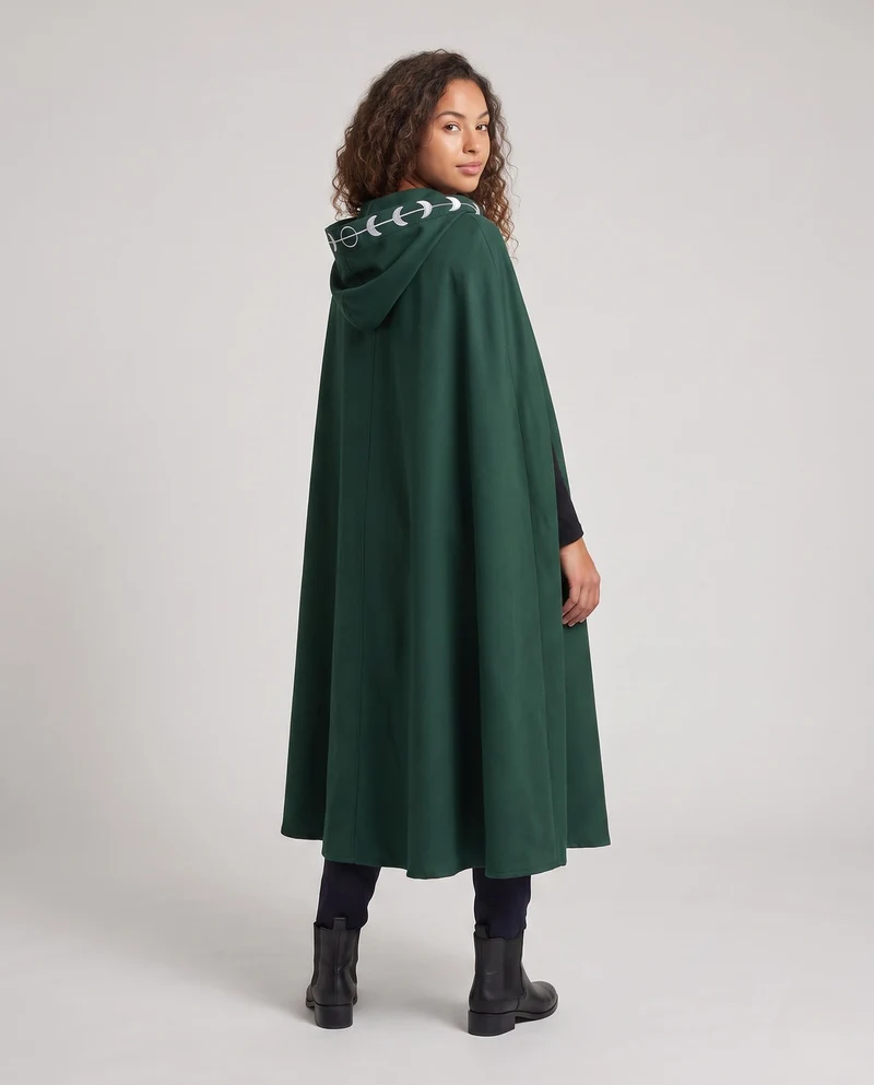 Damen mystischer Kapuzenumhang mit kunstvollem Design und detaillierten Verzierungen Drune