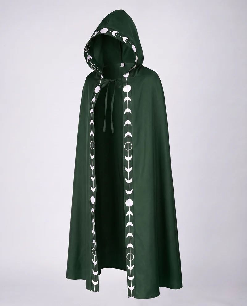 Damen mystischer Kapuzenumhang mit kunstvollem Design und detaillierten Verzierungen Drune