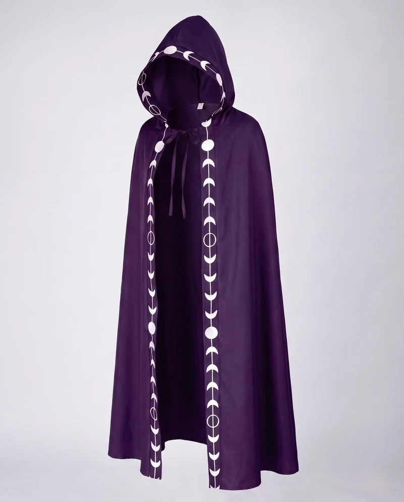 Damen mystischer Kapuzenumhang mit kunstvollem Design und detaillierten Verzierungen Drune