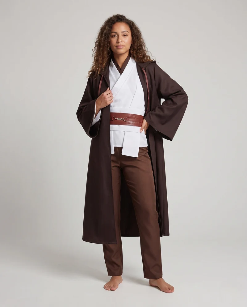 Damen Samurai Kostüm mit traditionellem Kimono und Umhang Drune