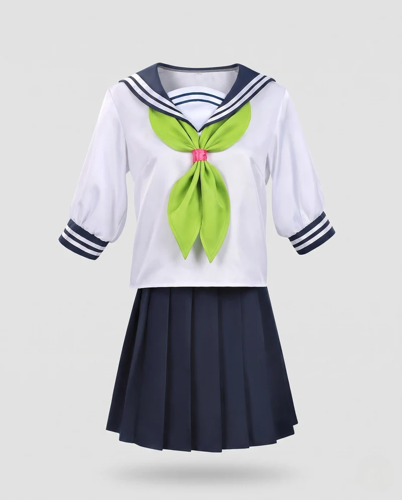 Damen Schuluniform-Kostümset mit Bluse und Faltenrock Drune
