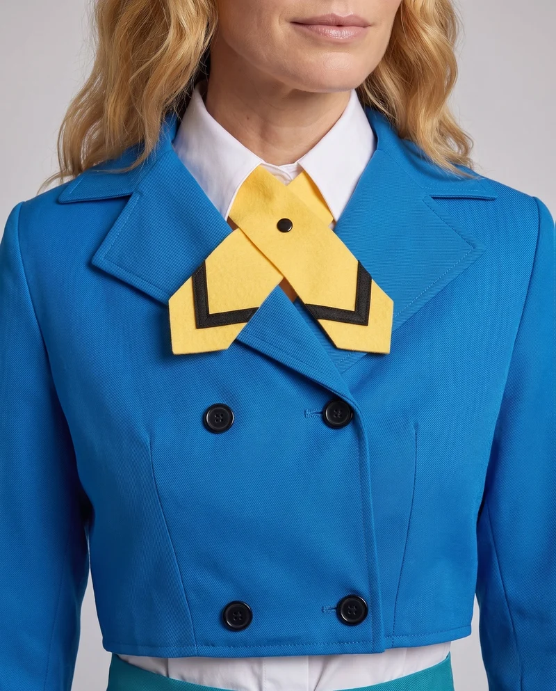 Damen Schuluniform-Kostümset mit stylischem Blazer und Plissee-Rock Drune