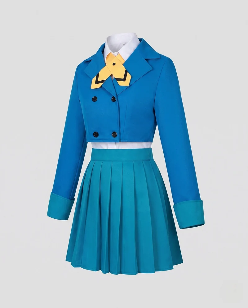 Damen Schuluniform-Kostümset mit stylischem Blazer und Plissee-Rock Drune