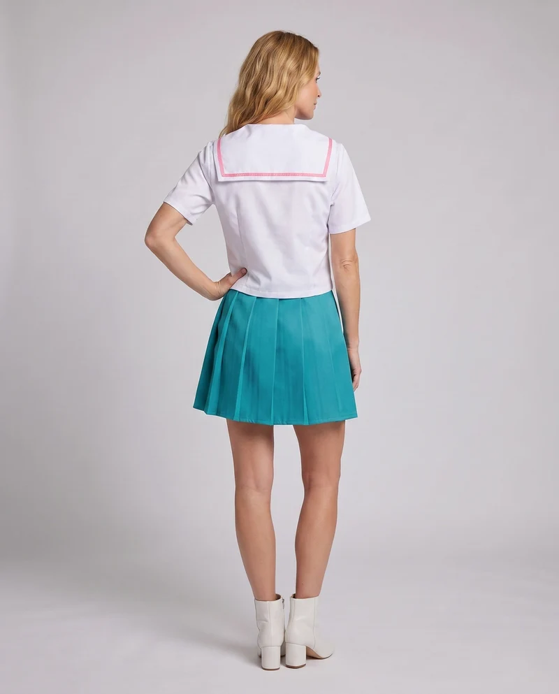 Damen Schuluniformkleid mit nautischem Kragen und Faltenrock Drune