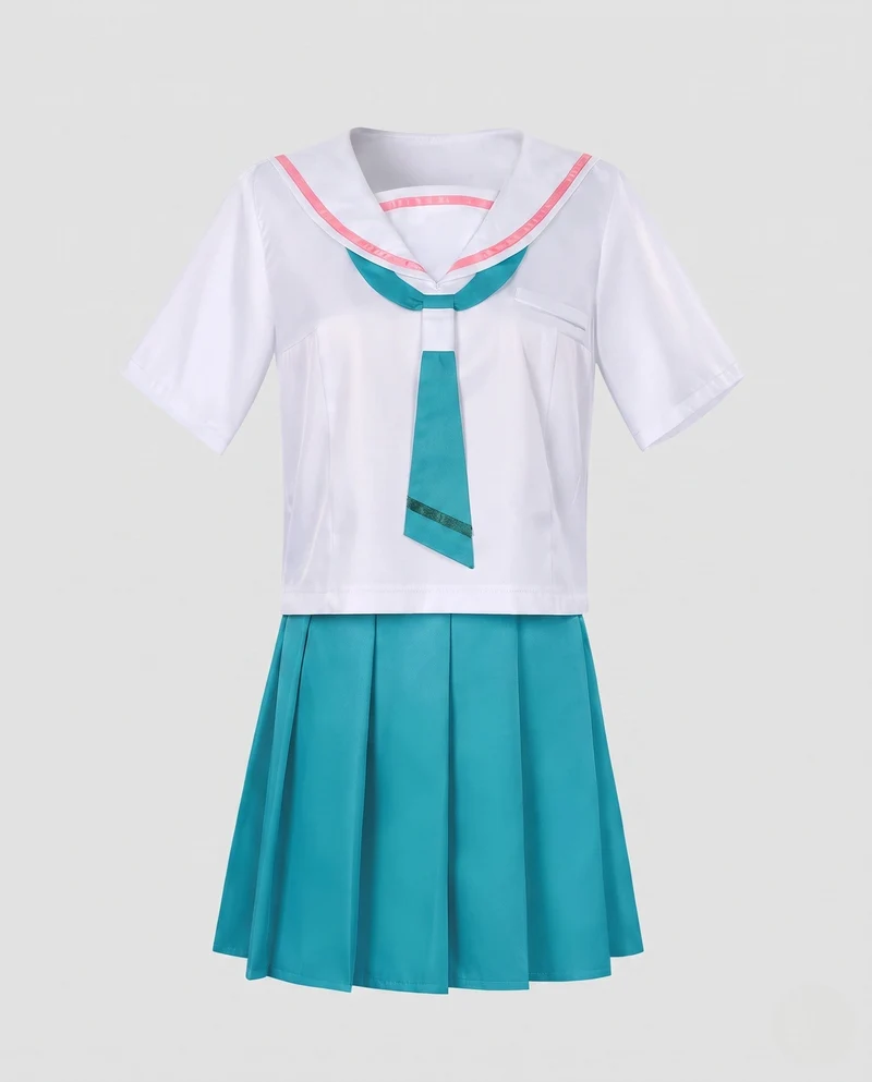 Damen Schuluniformkleid mit nautischem Kragen und Faltenrock Drune