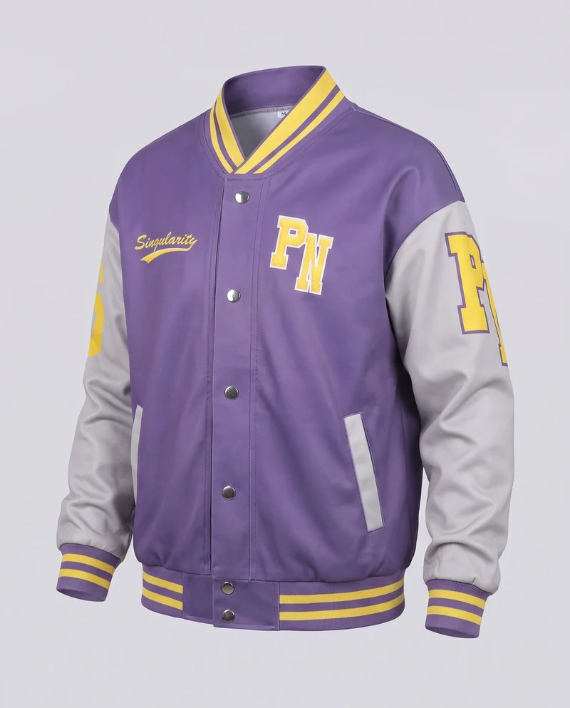 Damen Sportliche Varsity Jacke und T-Shirt Set Drune