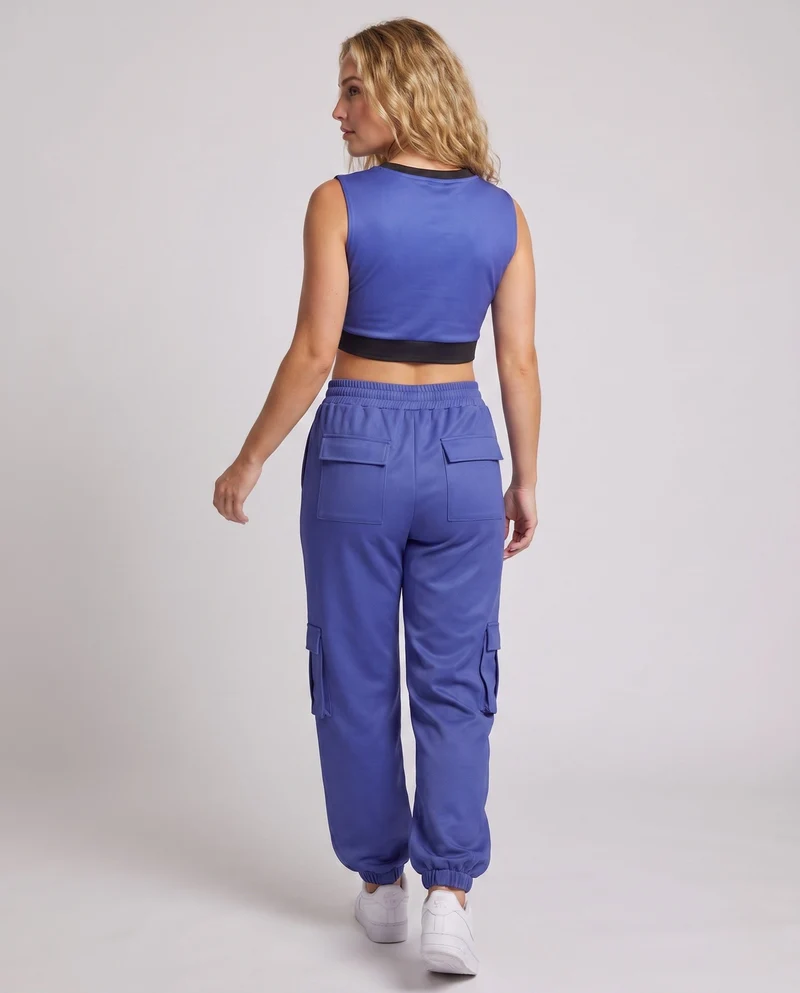 Damen Sportliches Jacken- und T-Shirt-Set mit kontrastierenden Details Drune