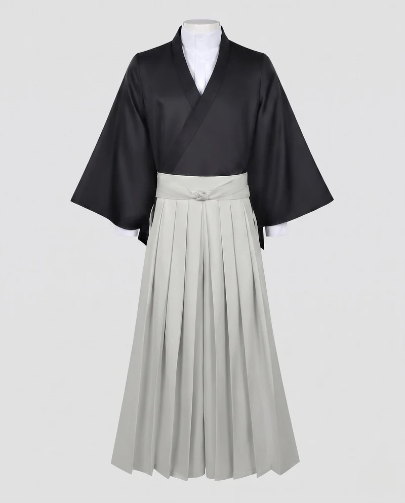 Damen traditionelles Kimono-Outfit mit Gürtel und Hemd Drune