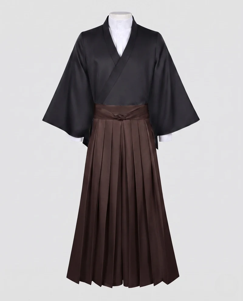 Damen traditionelles Kimono-Outfit mit Gürtel und Hemd Drune