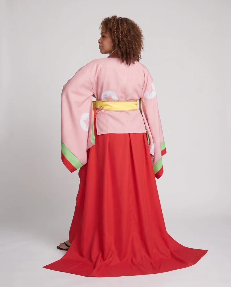 Damen traditionelles Kimono-Set mit kunstvollen Verzierungen und Schleifen Drune