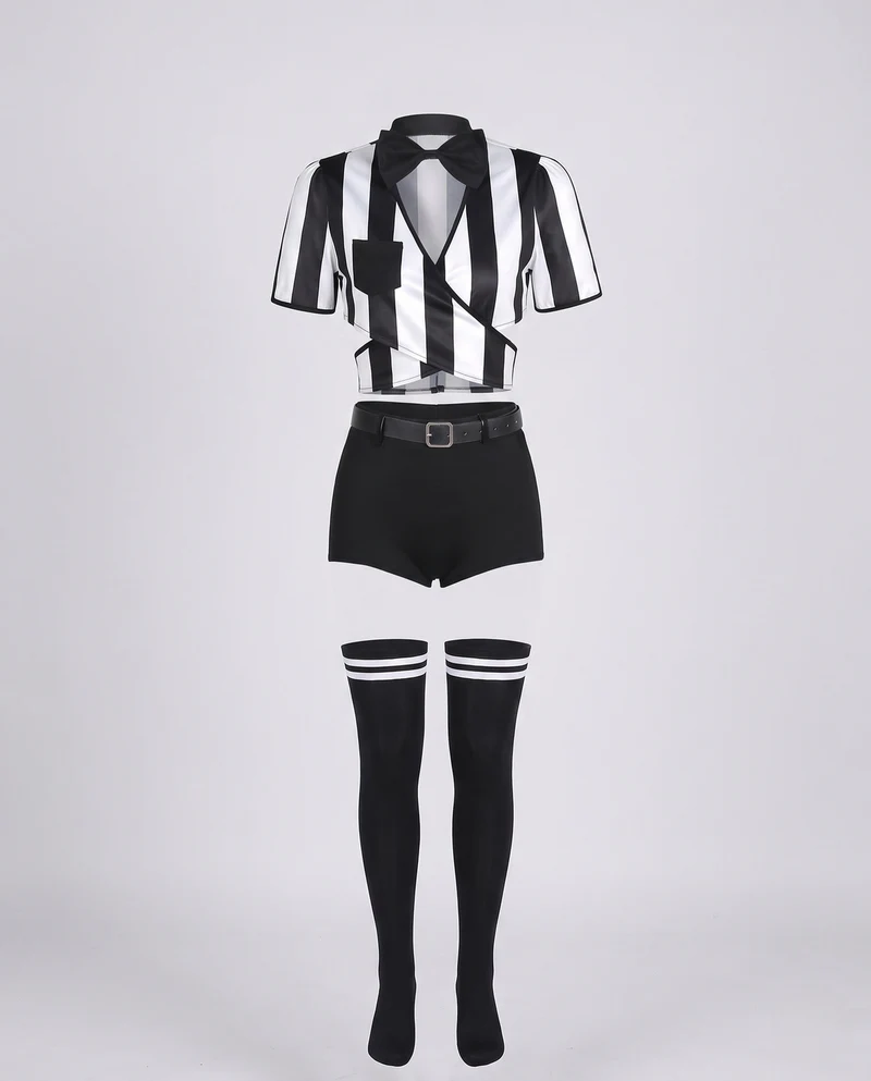 Damen Verspielt sportliches Kostümset mit Oberteil, Shorts und Accessoires Drune
